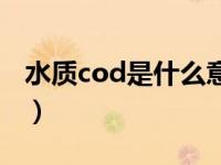 水质cod是什么意思啊（水质cod是什么意思）