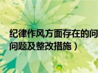 纪律作风方面存在的问题及整改措施（道德修养方面存在的问题及整改措施）