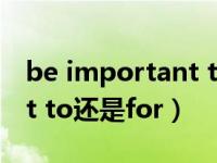 be important to / for 的区别（important to还是for）