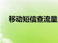 移动短信查流量余额（移动短信查流量）