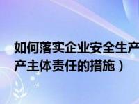 如何落实企业安全生产主体责任ppt（如何落实企业安全生产主体责任的措施）