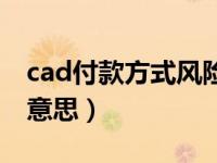 cad付款方式风险大吗（cad付款方式是什么意思）