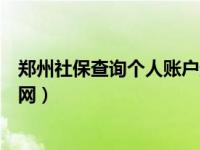 郑州社保查询个人账户查询（郑州社保查询个人账户查询官网）