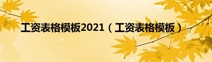 工资表格模板2021（工资表格模板）