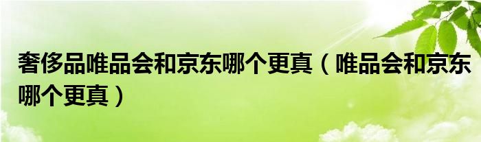 奢侈品唯品会和京东哪个更真（唯品会和京东哪个更真）