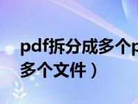 pdf拆分成多个pdf用什么软件（pdf拆分成多个文件）