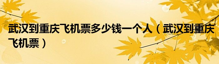 武汉到重庆飞机票多少钱一个人（武汉到重庆飞机票）