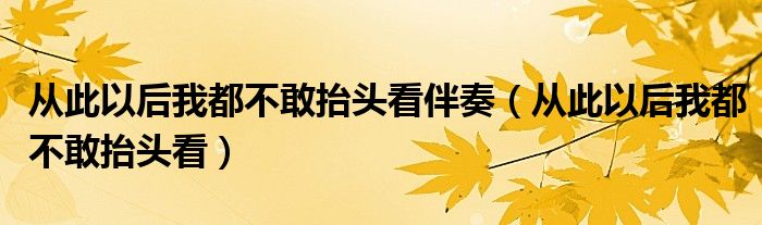 从此以后我都不敢抬头看伴奏（从此以后我都不敢抬头看）