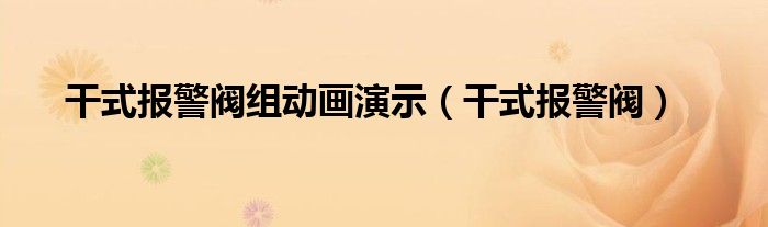 干式报警阀组动画演示（干式报警阀）