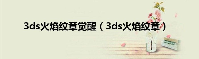 3ds火焰纹章觉醒（3ds火焰纹章）