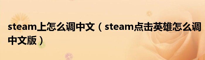 steam上怎么调中文（steam点击英雄怎么调中文版）