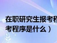 在职研究生报考程序是什么啊（在职研究生报考程序是什么）