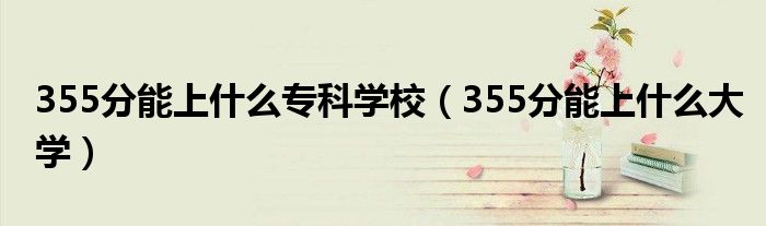 355分能上什么专科学校（355分能上什么大学）