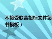 不接受联合投标文件怎说明怎么写（不接受联合体投标承诺书模板）