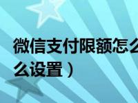 微信支付限额怎么解决问题（微信支付限额怎么设置）