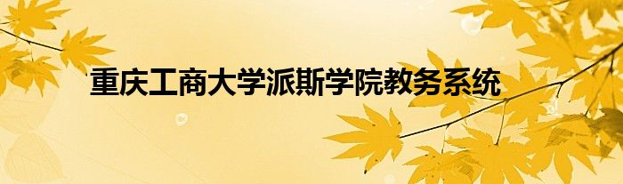 重庆工商大学派斯学院教务系统