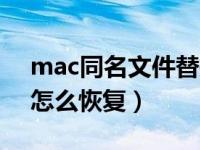 mac同名文件替换怎么恢复（同名文件替换怎么恢复）