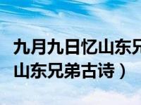 九月九日忆山东兄弟古诗的（九月九日古诗忆山东兄弟古诗）