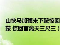 山快马加鞭未下鞍惊回首离天三尺三翻译（山快马加鞭未下鞍 惊回首离天三尺三）