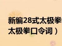 新编28式太极拳李德印教学精讲（新编28式太极拳口令词）