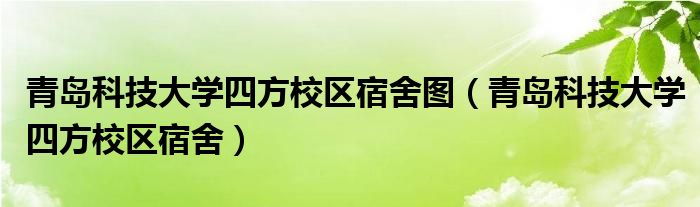 青岛科技大学四方校区宿舍图（青岛科技大学四方校区宿舍）