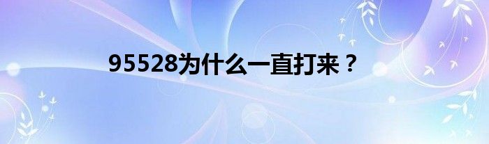 95528为什么一直打来？