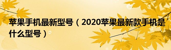 苹果手机最新型号（2020苹果最新款手机是什么型号）