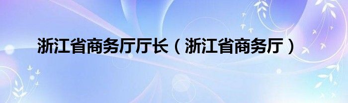 浙江省商务厅厅长（浙江省商务厅）