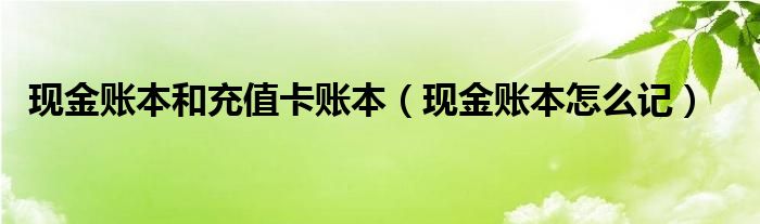 现金账本和充值卡账本（现金账本怎么记）