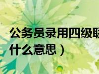 公务员录用四级联考是什么意思（四级联考是什么意思）